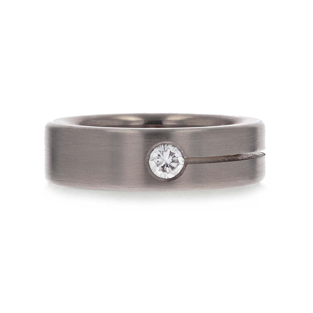 Titanium Slit Diamond Wedding Band - Skeie's Jewelers