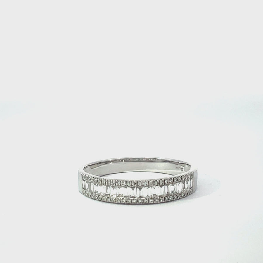 Shy Creation 3-Row Baguette Diamond Ring