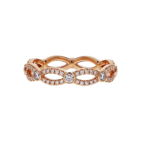 18k Rose Gold Diamond Twist Bezel Band by Precision Set - Skeie's Jewelers