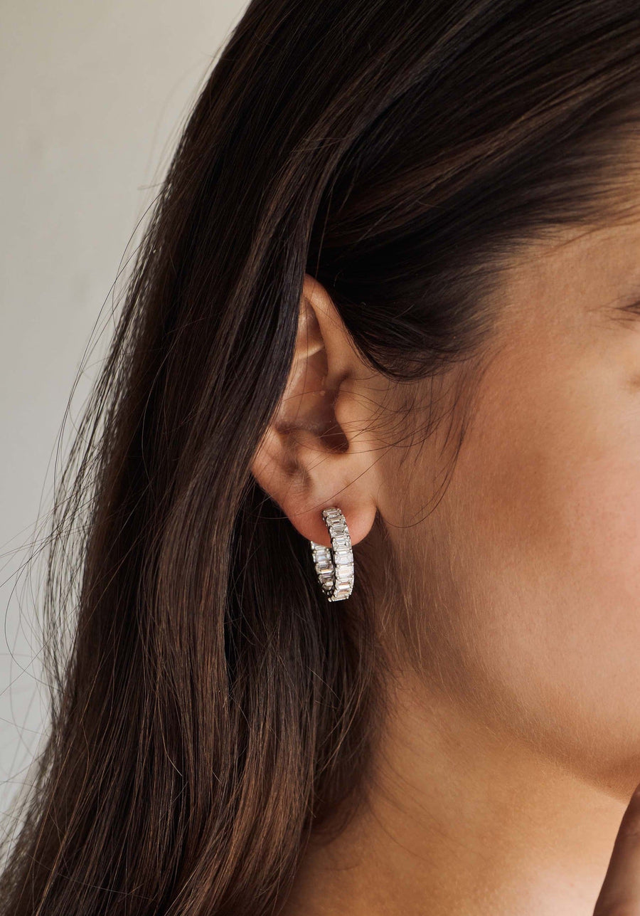 18K Gold Inside Outside Diamond Huggie Earrings- Skeie's Legacy Collection - Skeie's Jewelers