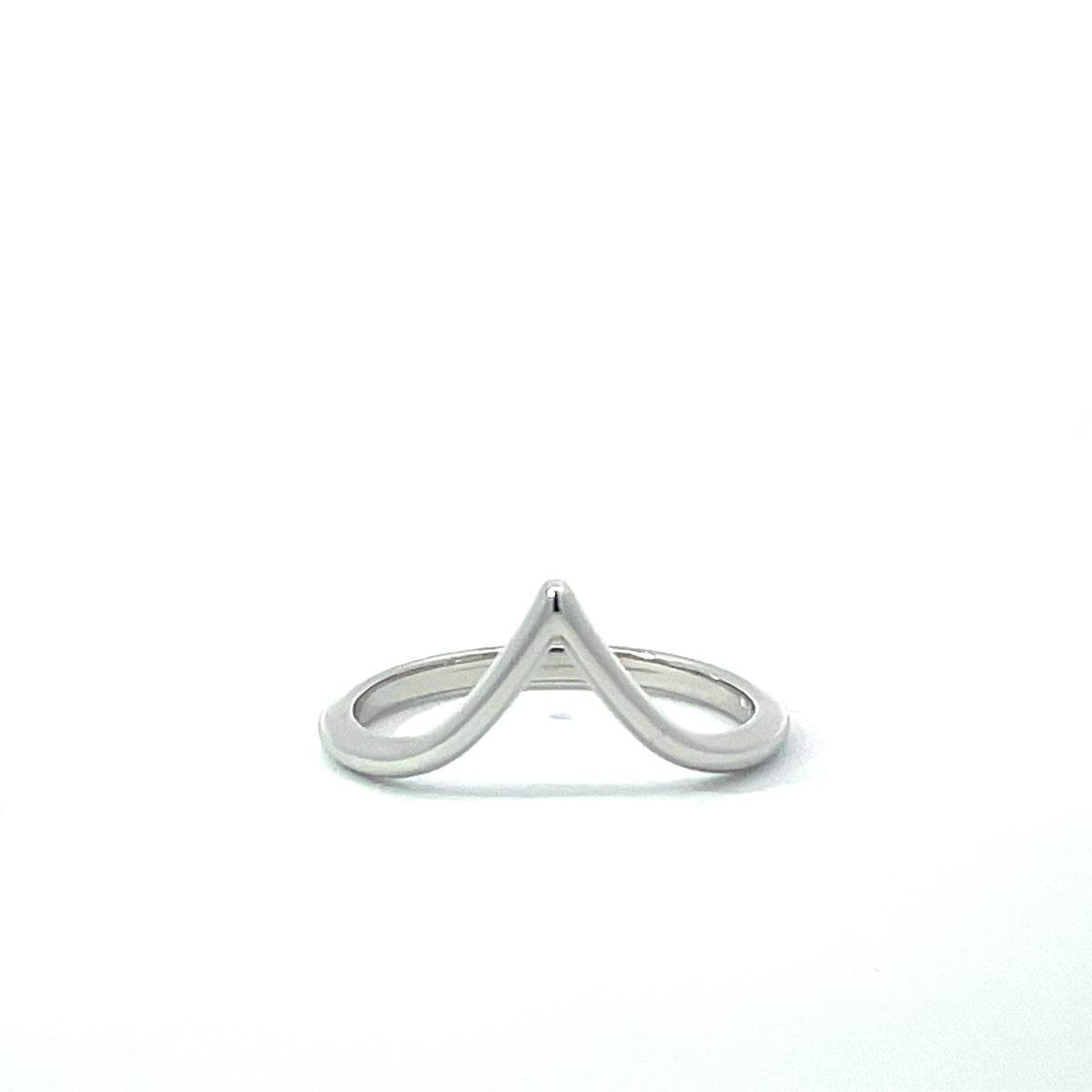 White Gold V Contour Wedding Band - Skeie's Jewelers