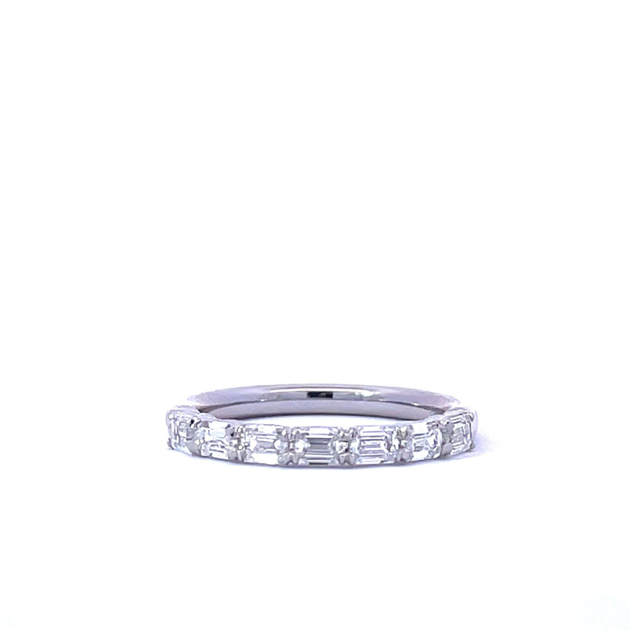 Emerald Cut Diamond Half Round Band Ring from Precision Set - Skeie's Jewelers