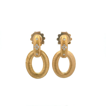 Yellow Gold & Diamond Duchessa Dangle Earrings by Roberto Coin - Skeie's Jewelers