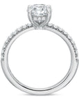 French Cut Diamond Engagement Ring with Sidestones by Precision Set Side