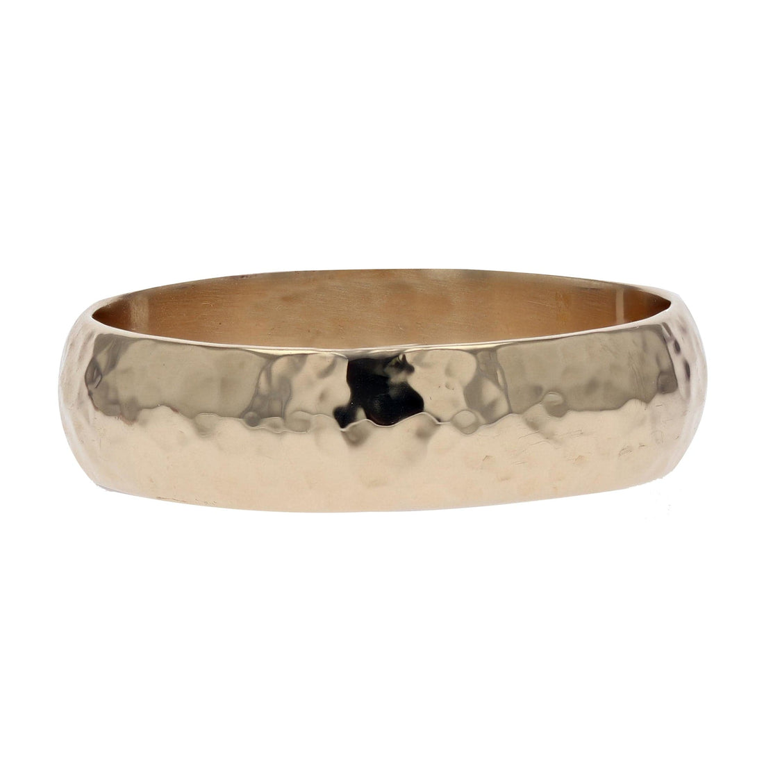 14k Yellow Gold Hammered Band - Skeie's Jewelers