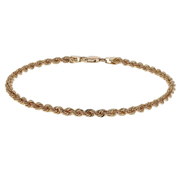 Yellow Gold Rope Chain Bracelet