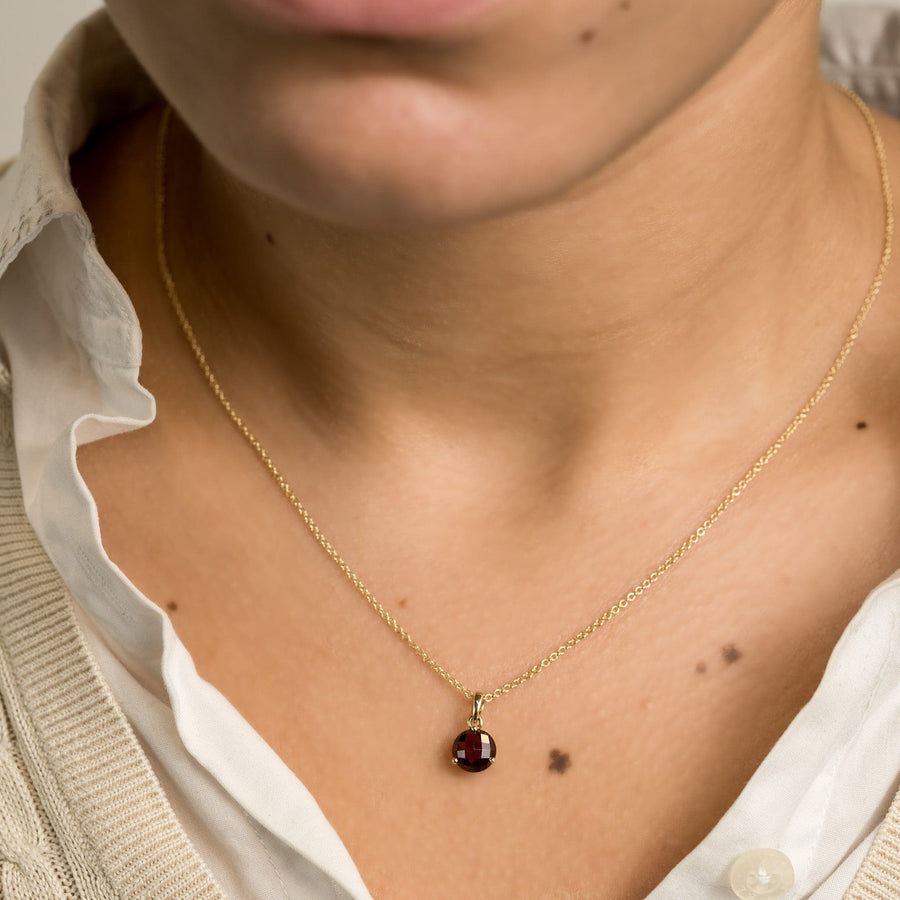 Garnet Gold Pendant Necklace by Stanton Color