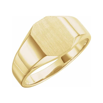 Yellow Gold Octagon Shape Signet Ring