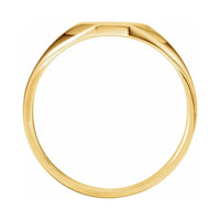 Yellow Gold Octagon Shape Signet Ring Side