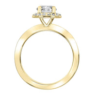 Round Diamond Halo Engagement Ring in 14k Yellow Gold - Semi-Mount
