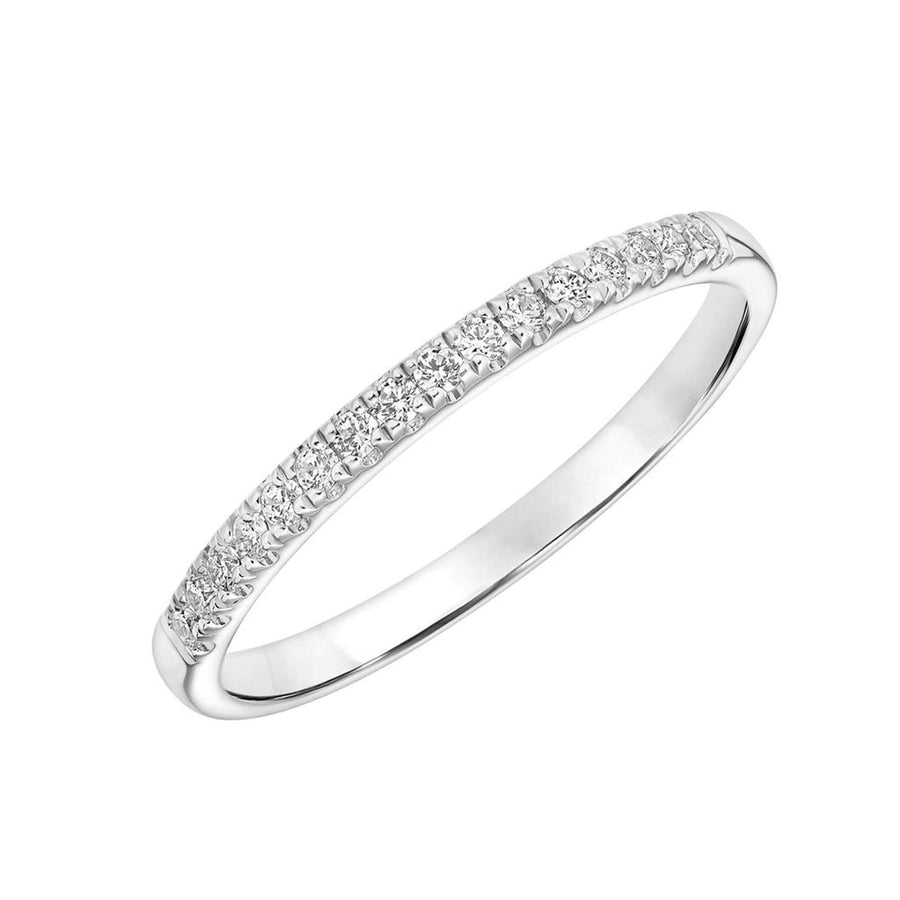Diamond Band Half-Round in White Gold by Frederick Goldman Angle