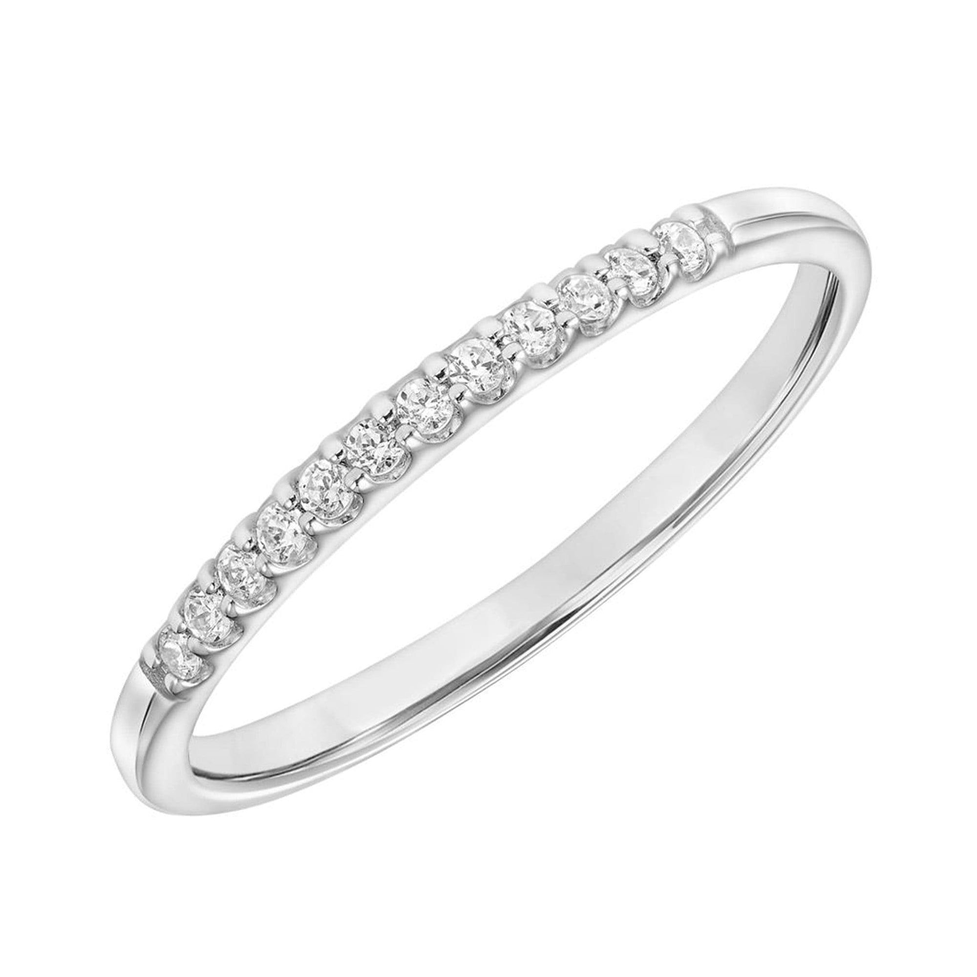 Diamond Half-Round Gold Wedding Band Ring by Frederick Goldman White Gold