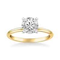 Two-Tone Gold Solitaire Engagement Ring by Frederick Goldman Yellow Gold