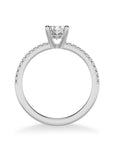 Classic Oval Engagement Ring with Side Stones - Semi-Mount
