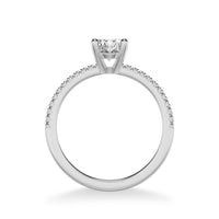 Classic Oval Engagement Ring with Side Stones - Semi-Mount