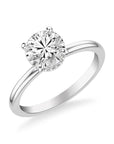Classic Hidden Halo Solitaire Engagement Ring - Semi-Mount