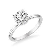 Classic Hidden Halo Solitaire Engagement Ring - Semi-Mount