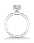 Classic Hidden Halo Solitaire Engagement Ring - Semi-Mount Side