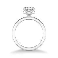 Classic Hidden Halo Solitaire Engagement Ring - Semi-Mount Side