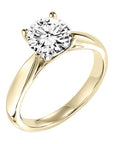 Contemporary Solitaire Wide Engagement Ring - Semi-Mount Yellow Gold