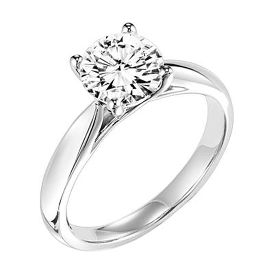Contemporary Solitaire Wide Engagement Ring - Semi-Mount