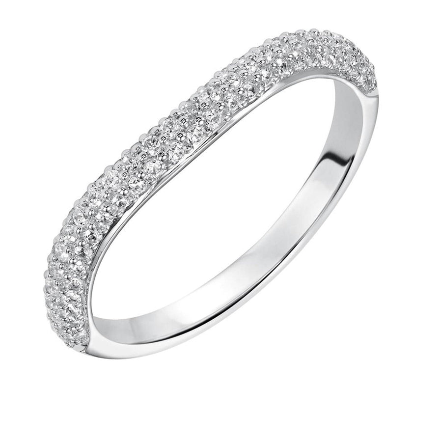 Diamond Pave Curved Wedding Band Ring by Frederick Goldman