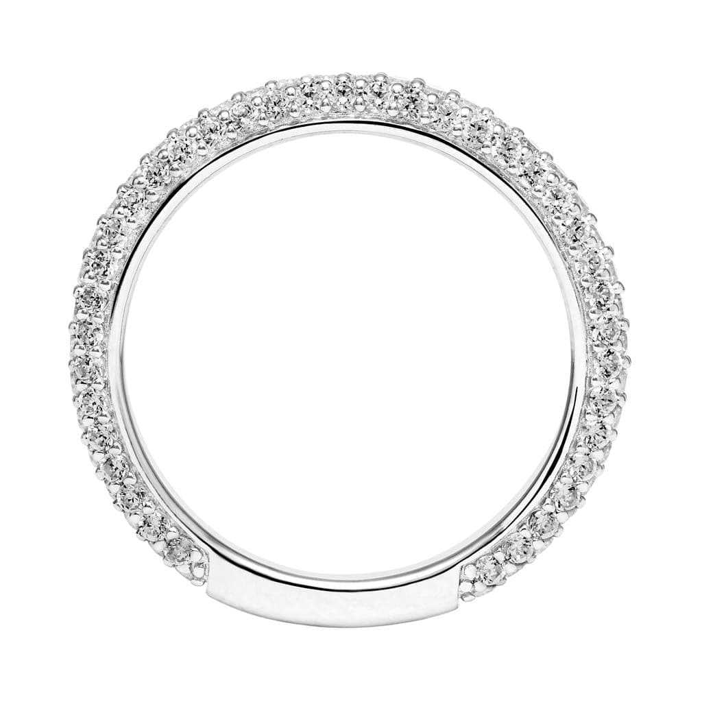 Artcarved Three Row Pave Diamonds Wedding Band