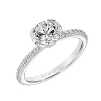 Artcarved Contemporary Diamond Shoulder Gallery Engagement Ring Angle