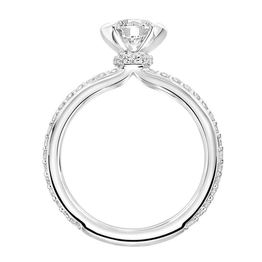 Artcarved Contemporary Diamond Shoulder Gallery Engagement Ring Side