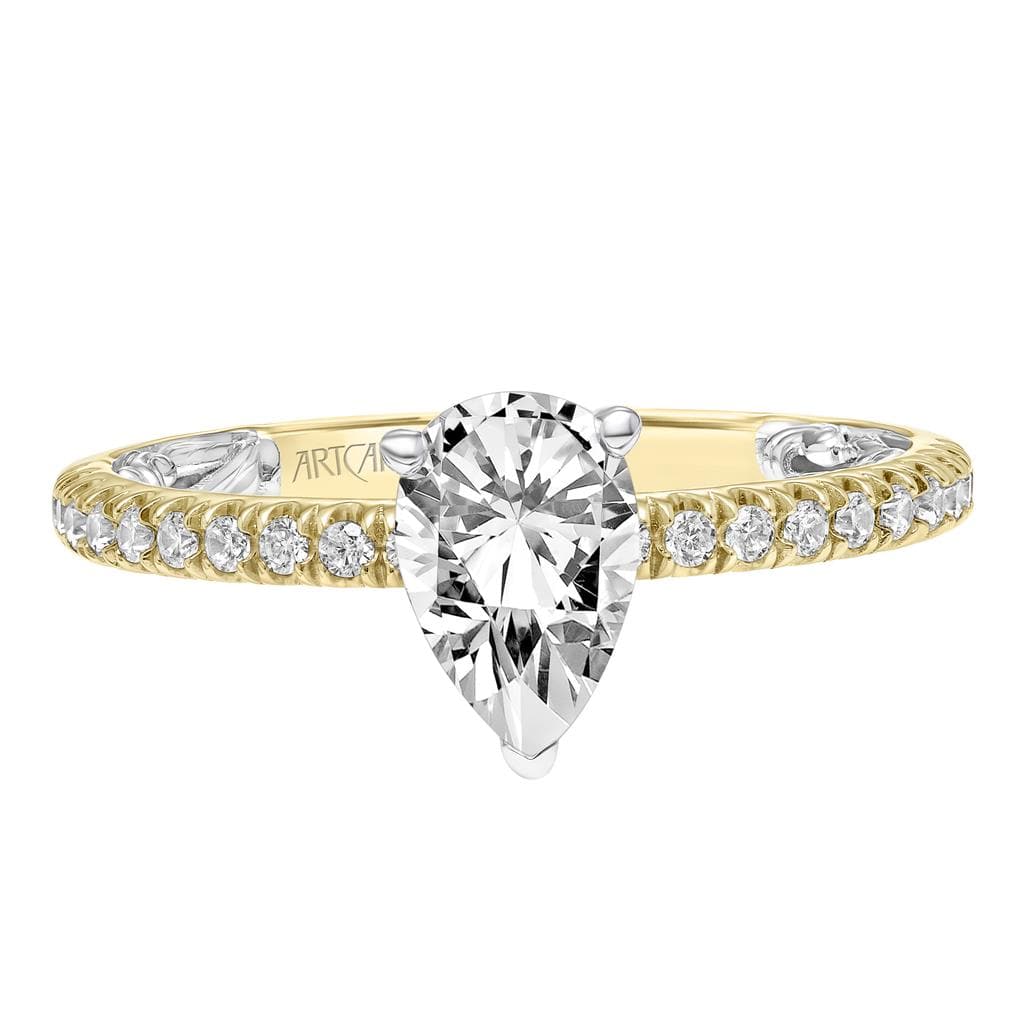 Artcarved 'Lyric' Pear Shaped Diamond Engagement Ring with Shoulder Stones