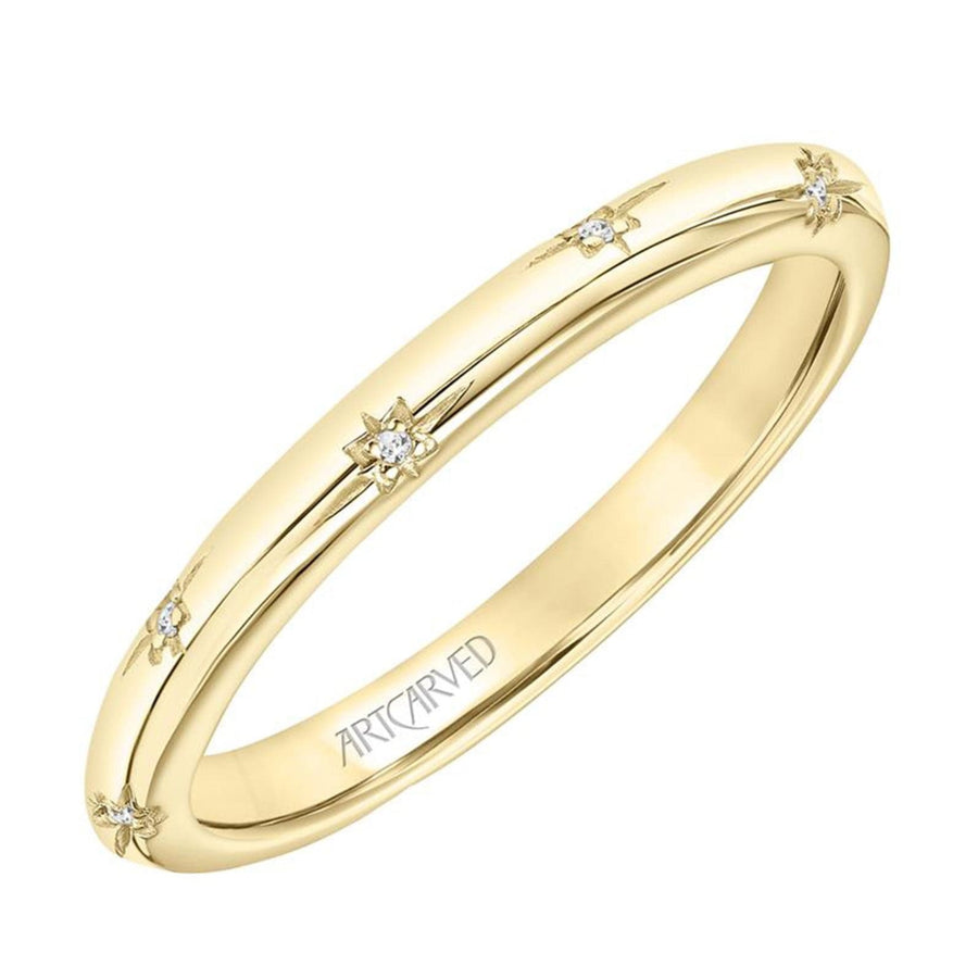 Gold 'Celestial' Star Diamond Wedding Band Ring - Skeie's Jewelers