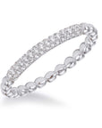 Pave Diamond Beaded White Gold Band Ring by Frederick Goldman