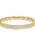 Pave Diamond Beaded Yellow Gold Band Ring by Frederick Goldman