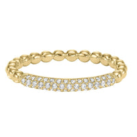Pave Diamond Beaded Yellow Gold Band Ring by Frederick Goldman
