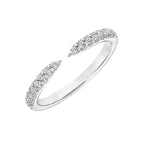 Diamond Open White Gold Wedding Band Ring by Frederick Goldman Angle