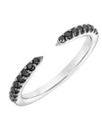 Black Diamond White Gold Open Ring by Frederick Goldman