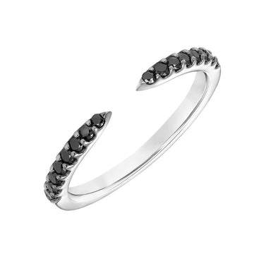 Black Diamond White Gold Open Ring by Frederick Goldman