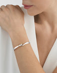 Georg Jensen Sterling Silver Torun Bangle Bracelet Modeled