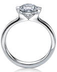 White Gold Thick Two-Prong Engagement Ring - Side profile