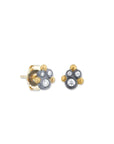 Diamond Cluster Oxidized Silver Stud Earrings by Lika Behar