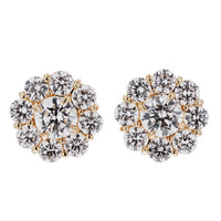 Skeie's Legacy Collection Diamond Cluster Stud Earrings in Yellow Gold - Skeie's Jewelers