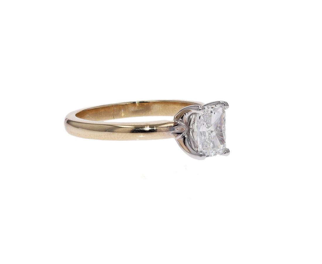 Radiant Cut Lab Created Diamond Yellow Gold Solitaire Engagement Ring - Skeie's Jewelers