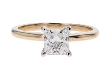 Princess Cut Lab Created Diamond Yellow Gold Solitaire Engagement Ring - Skeie's Jewelers