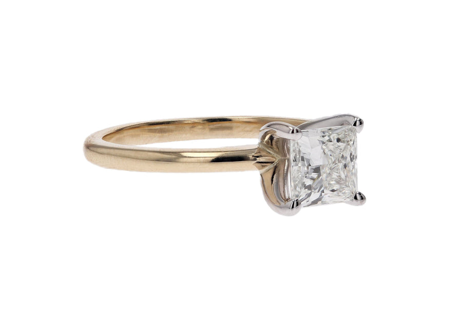 Princess Cut Lab Created Diamond Yellow Gold Solitaire Engagement Ring - Skeie's Jewelers