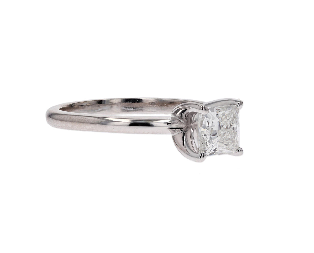 Princess Cut Lab Created Diamond White Gold Solitaire Engagement Ring - Skeie's Jewelers