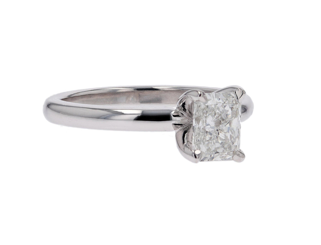 Radiant Cut Lab Created Diamond White Gold Solitaire Engagement Ring - Skeie's Jewelers