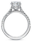 Diamond Shared Prong Engagement Ring Comfort Fit by Precision Set White Gold Front Side