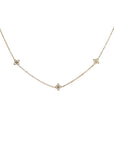 18k Yellow Gold Diamond Flower 5 Station Necklace by Roberto Coin - Skeie's Jewelers