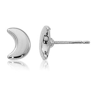 Sterling Silver Crescent Moon Stud Earrings by Carla | Nancy B.