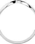 White Gold Curved 'V' Band Women's Ring